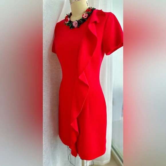Stunning Red  Dress Italian Size 42. US size S.  MSGM valentines 💝 day - Picture 6 of 17